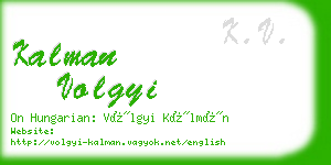 kalman volgyi business card